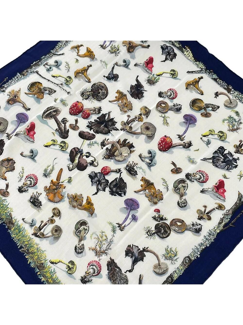 Hermes Carre 90 Navy White Multi Scarf #278576H58B